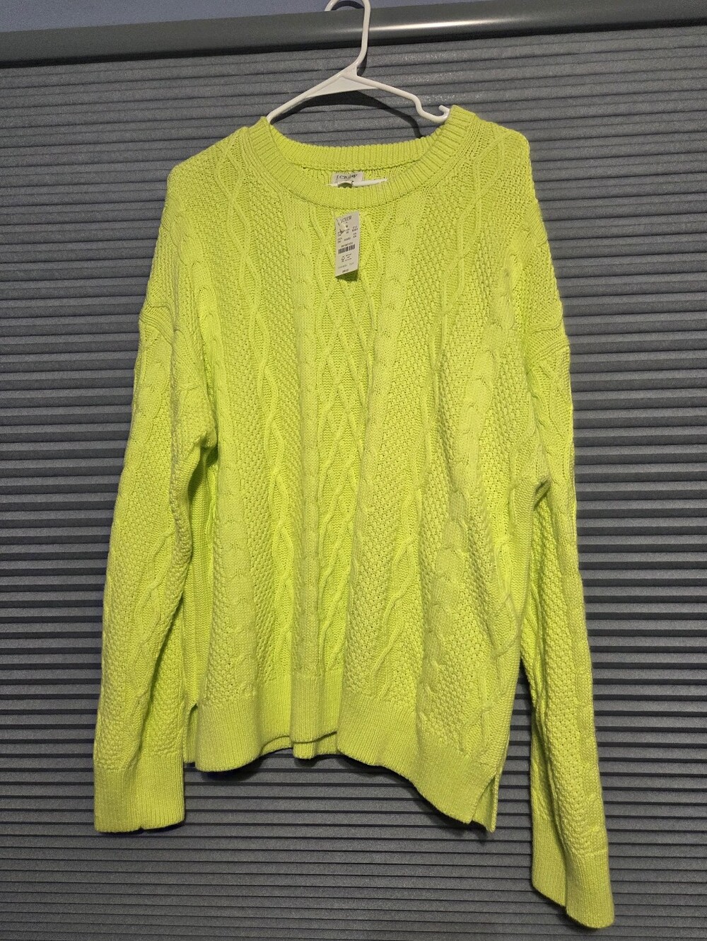 J Crew Lime Cable Knit Women's Sweater